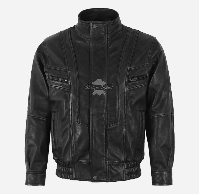 WINSDOR Men's Regular Fit Classic Leather Jacket
