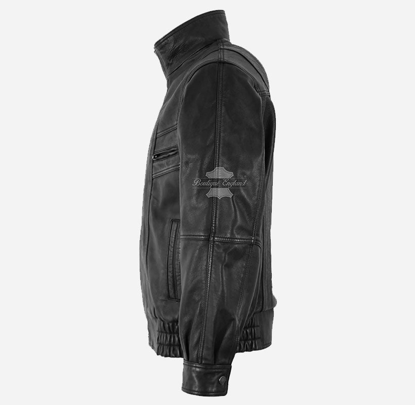 WINSDOR Men's Regular Fit Classic Leather Jacket