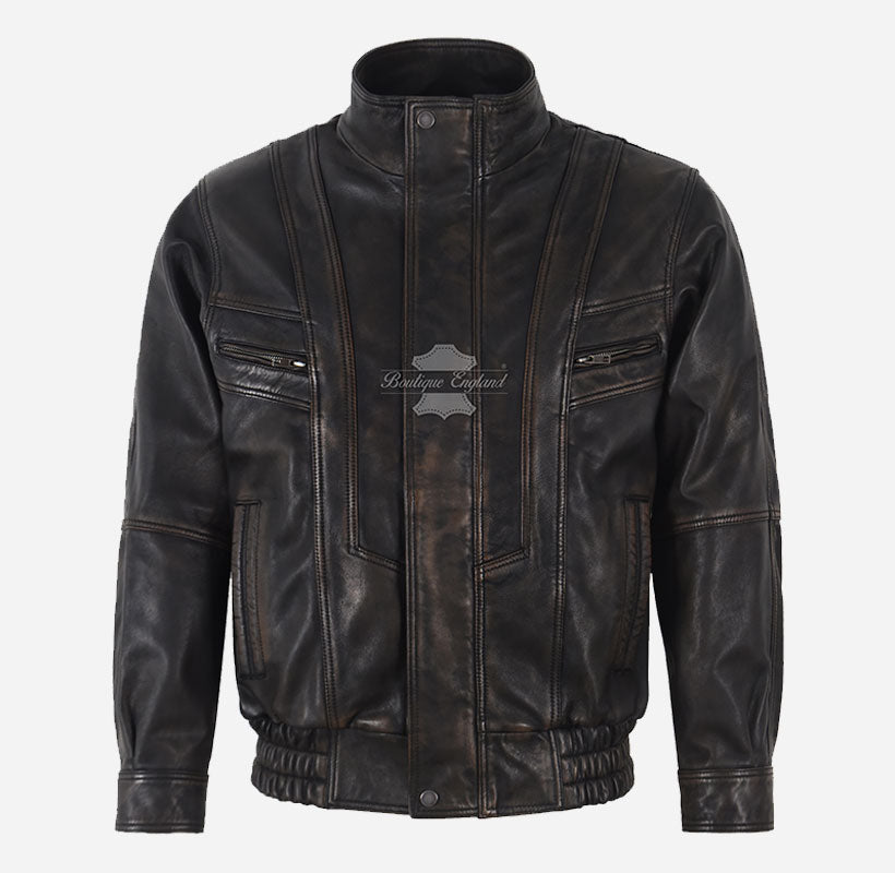WINSDOR Men's Regular Fit Classic Leather Jacket