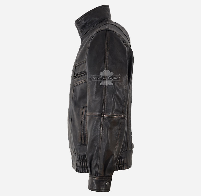 WINSDOR Men's Regular Fit Classic Leather Jacket