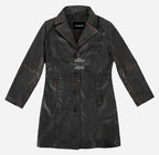 ELEGANT Women's Leather Coat Classic 3/4 Length Coat