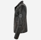 JENNIFER Box Leather Jacket Blazer Style Vintage