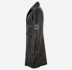 ELEGANT Women's Leather Coat Classic 3/4 Length Coat