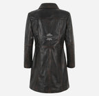 ELEGANT Women's Leather Coat Classic 3/4 Length Coat