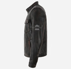 ACCELIX Men's Vintage Look Racer Leather Jacket