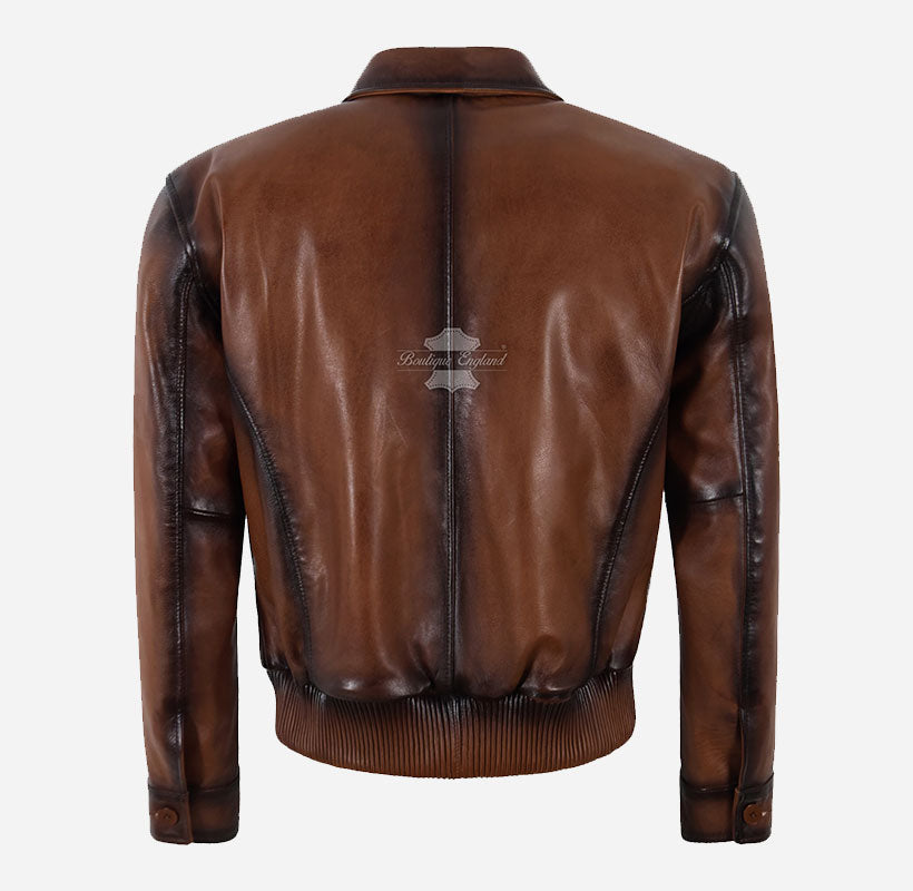 JAXSON 70's Classic Leather Blouson Jacket for Men's