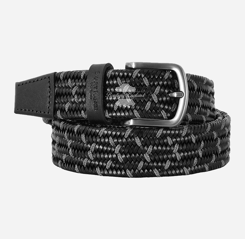 Men's Braided Leather Belt - One-Size-Fits