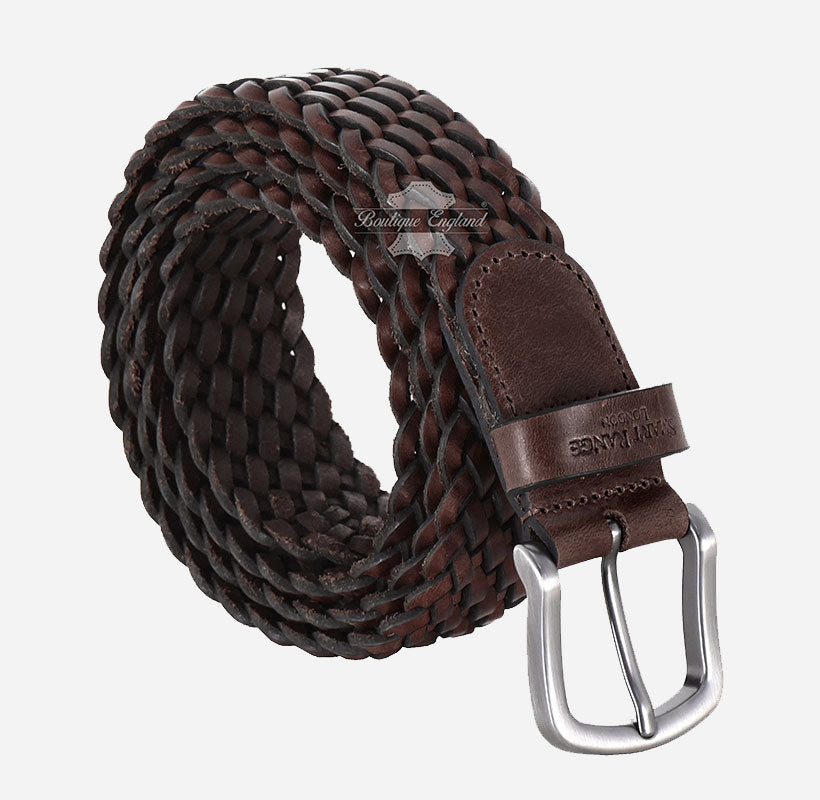 Men's Woven Leather Belt - One-Size-Fits