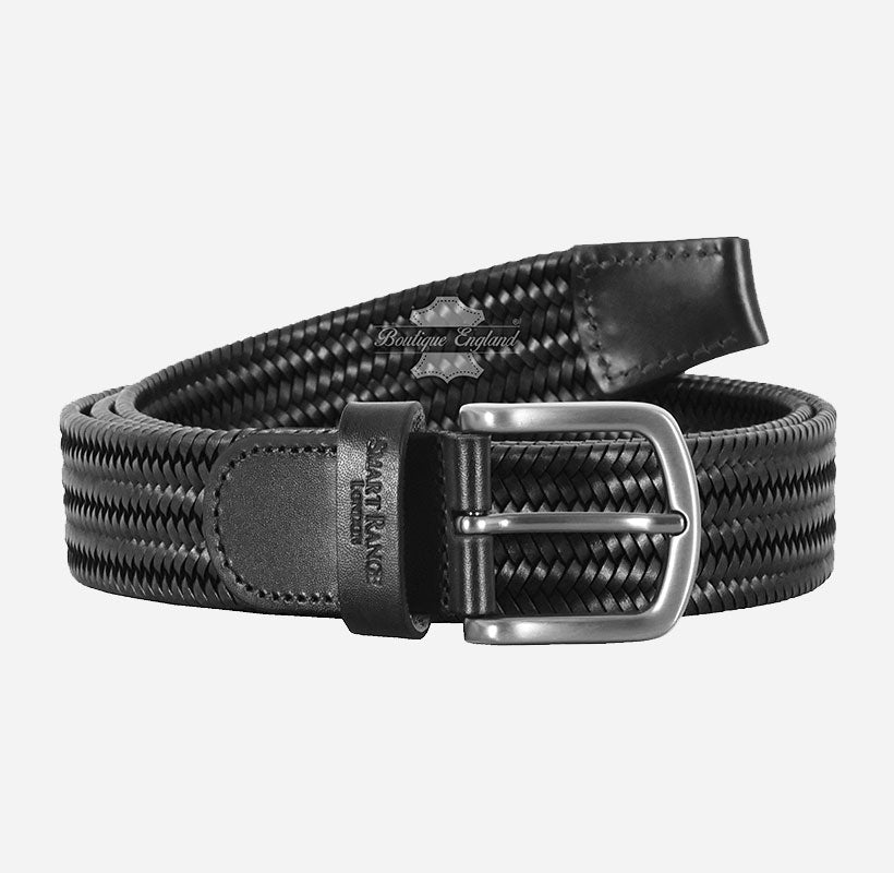 Woven Leather Belt For Men's Braided Style