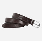 Men's Formal Leather Belt with Round Pin Buckle