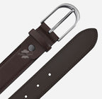 Men's Formal Leather Belt with Round Pin Buckle