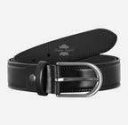 Men's Formal Leather Belt with Round Pin Buckle