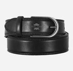 Men's Formal Leather Belt with Round Pin Buckle