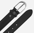 Men's Formal Leather Belt with Round Pin Buckle
