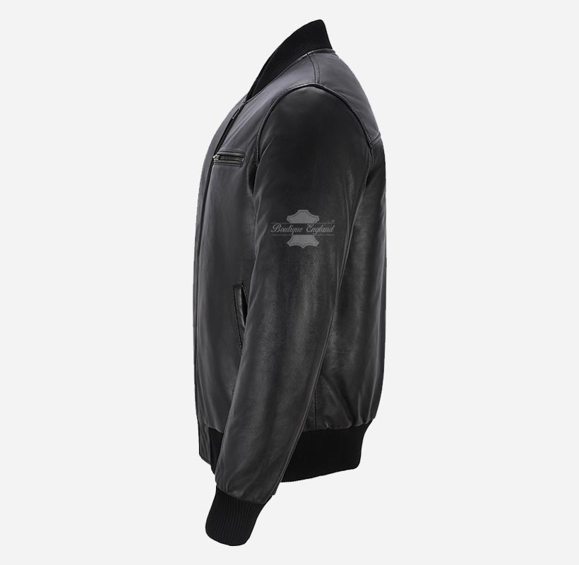 70'S Classic Leather Bomber Jacket For Men's Retro Varsity Jacket