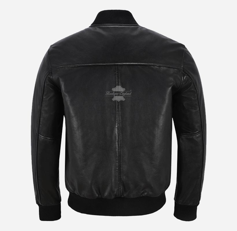 70'S Classic Leather Bomber Jacket For Men's Retro Varsity Jacket
