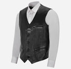 ALTON Men's Leather Waistcoat Classic Party Leather Vest