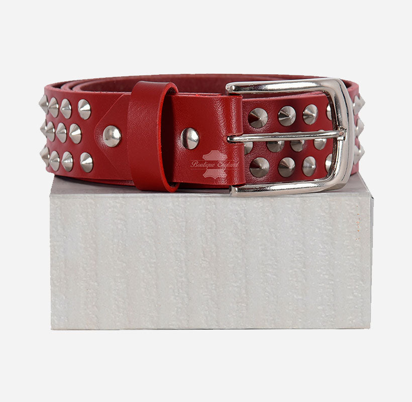 Men's Spike Studded Leather Belts