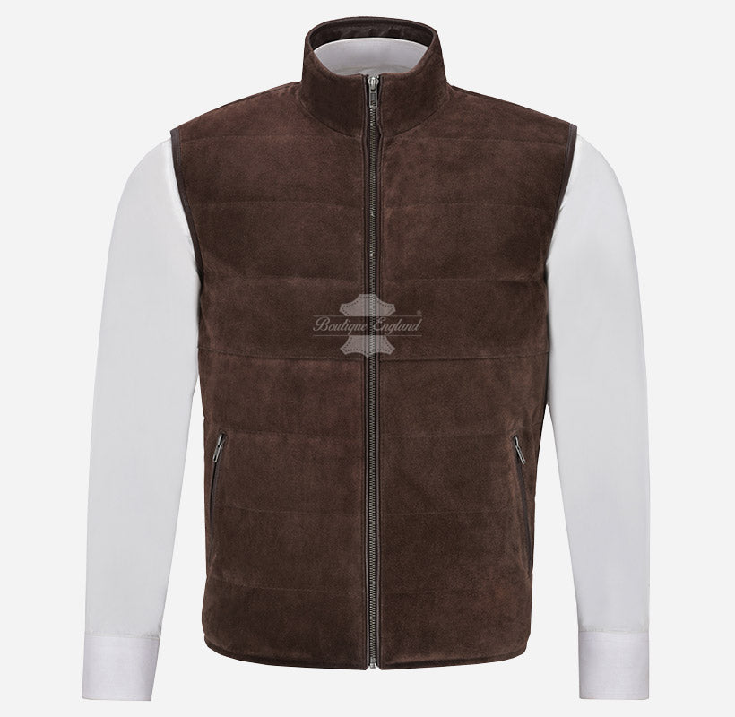 Dylan Men's Quilted Suede Gilet Vest
