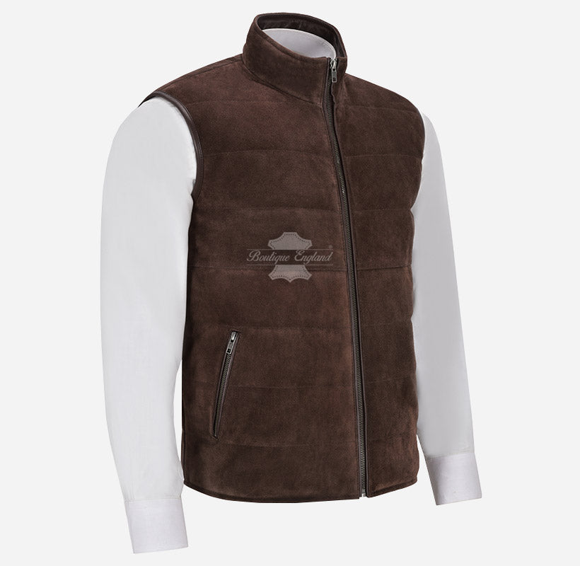 Dylan Men's Quilted Suede Gilet Vest