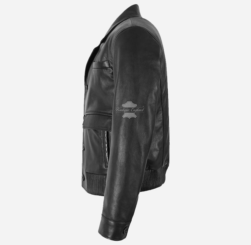 JAXSON 70's Classic Leather Blouson Jacket for Men's