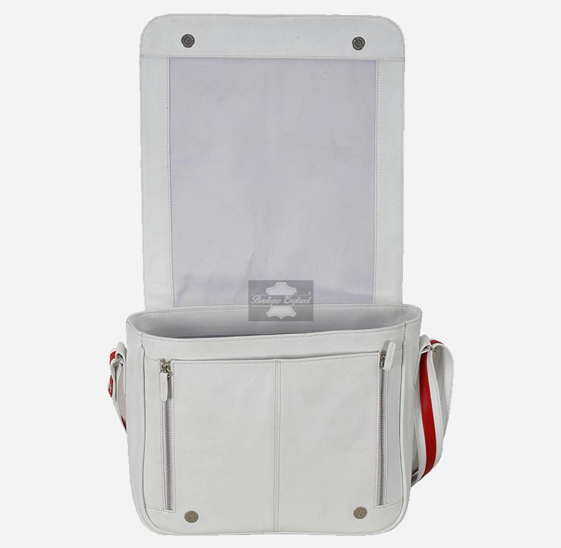 Union Jack Leather Cross Body Bag Laptop Satchel Messenger Bag