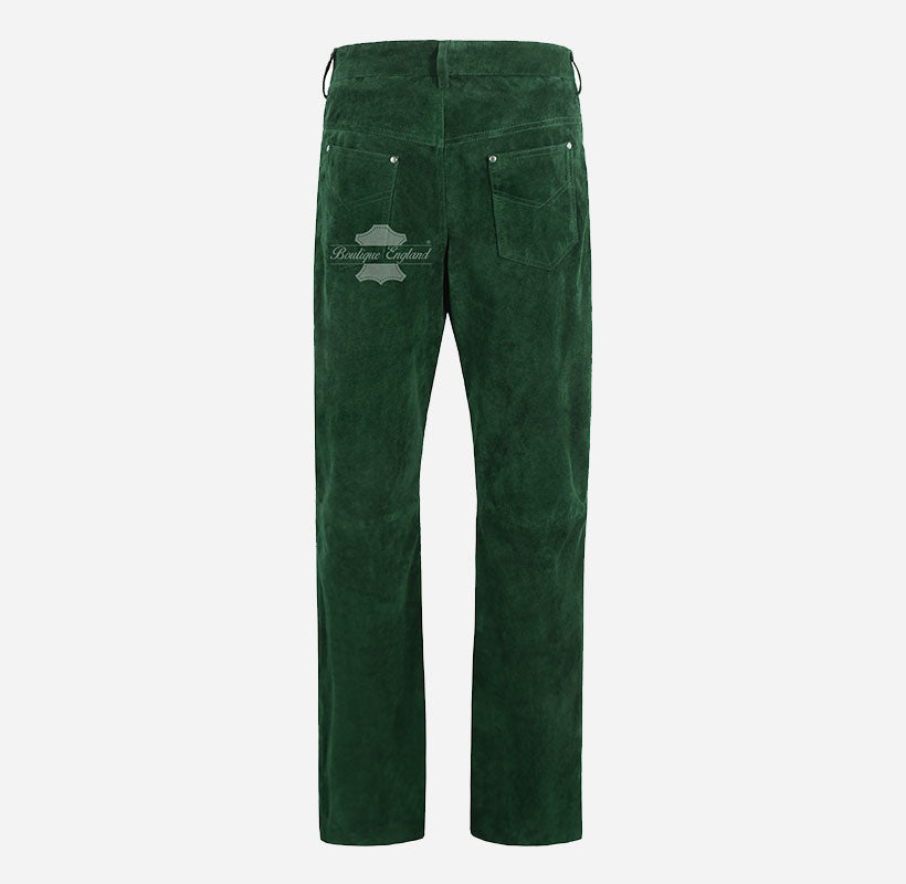 Men's Suede Pants Biker Style Suede Trousers