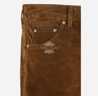 Men's Suede Pants Biker Style Suede Trousers