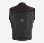 PITFALL Men's Motorcycle Leather Vest Club Style Leather Vest