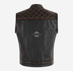 PITFALL Men's Motorcycle Leather Vest Club Style Leather Vest