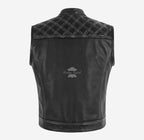 PITFALL Men's Motorcycle Leather Vest Club Style Leather Vest