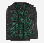 PITFALL Men's Motorcycle Leather Vest Club Style Leather Vest