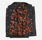 PITFALL Men's Motorcycle Leather Vest Club Style Leather Vest