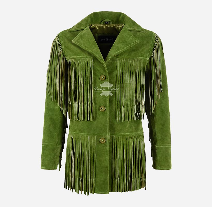 BONNIE Women's Western Fringe Suede Jacket