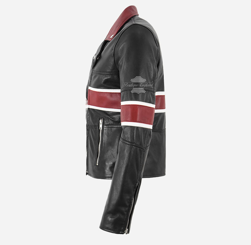 UNION JACK Women's Union Flag Leather Jacket Black