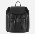 Women’s Black Leather Functional Travel Backpack