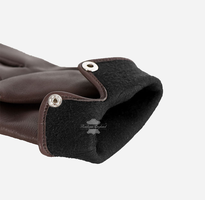 Women Leather Gloves with Thermal Lining
