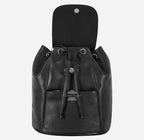 Women’s Black Leather Functional Travel Backpack