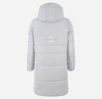 TERRIL Women Leather Puffer Hooded Duffle Coat White