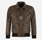 APEXA Men's Pre-Distressed Wrinkled Bomber Flight Jacket