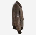 APEXA Men's Pre-Distressed Wrinkled Bomber Flight Jacket