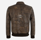 APEXA Men's Pre-Distressed Wrinkled Bomber Flight Jacket