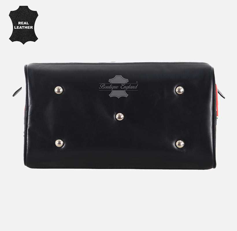 ICONIC LONDON London Printed Leather Travel Duffle Bag