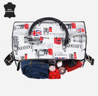 ICONIC LONDON London Printed Leather Travel Duffle Bag