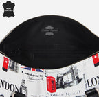 ICONIC LONDON London Printed Leather Travel Duffle Bag