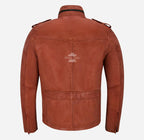 VORTEX Men's Leather Jacket Safari Style Leather Jacket