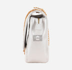 Women’s Quilted Leather Shoulder Bag with Gold Chain Strap