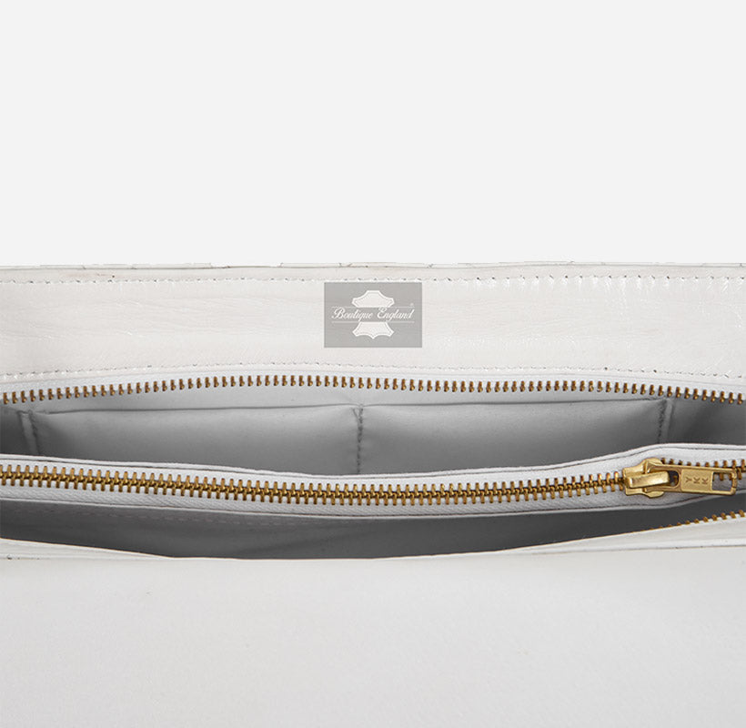 Women’s Quilted Leather Shoulder Bag with Gold Chain Strap