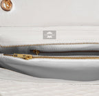 Women’s Quilted Leather Shoulder Bag with Gold Chain Strap