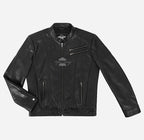 BANNING Men's Leather Racer Jacket in Black